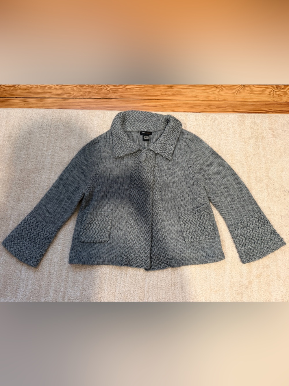 BCBGMaxAzria Gray Knit Cardigan Sweater